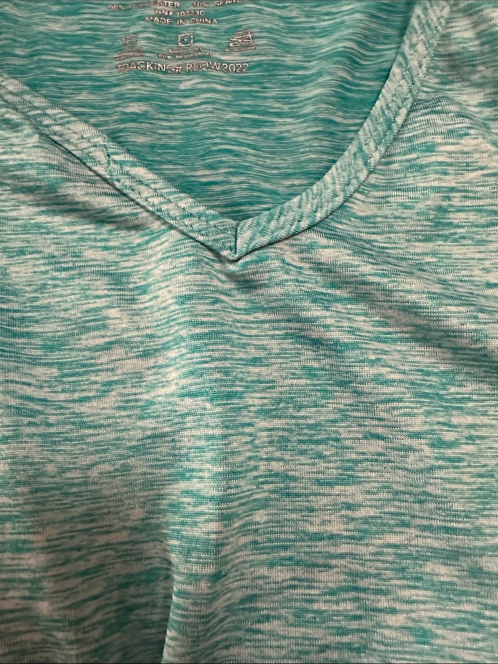 Real Essentials Teal V-Neck Activewear Tee Size 2X - Picture 6 of 7